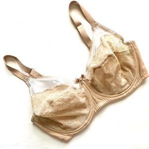 Wacoal Retro Chic Full Figure Underwire Bra Beige Nude 36DD